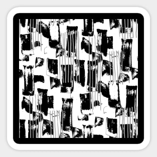 Black and White Handmade Stripes Sticker